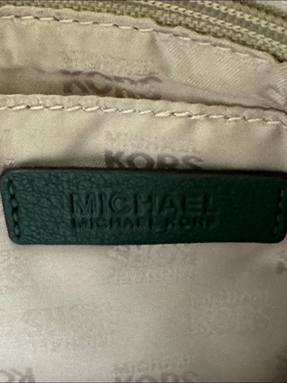 Michael Kors Dark Green Pebbled Leather Hobo with Tassel
